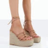 Chakkra Nude PU High Heeled Sandal Espadrilles Wedges