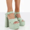Content Mint Towelling Chunky Platform Sandal High Heels