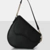 The Fox Black Saddle Shoulder Bag