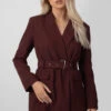 Belted Boxy Blazer Port