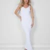 Public Desire Ribbed Maxi Dress White