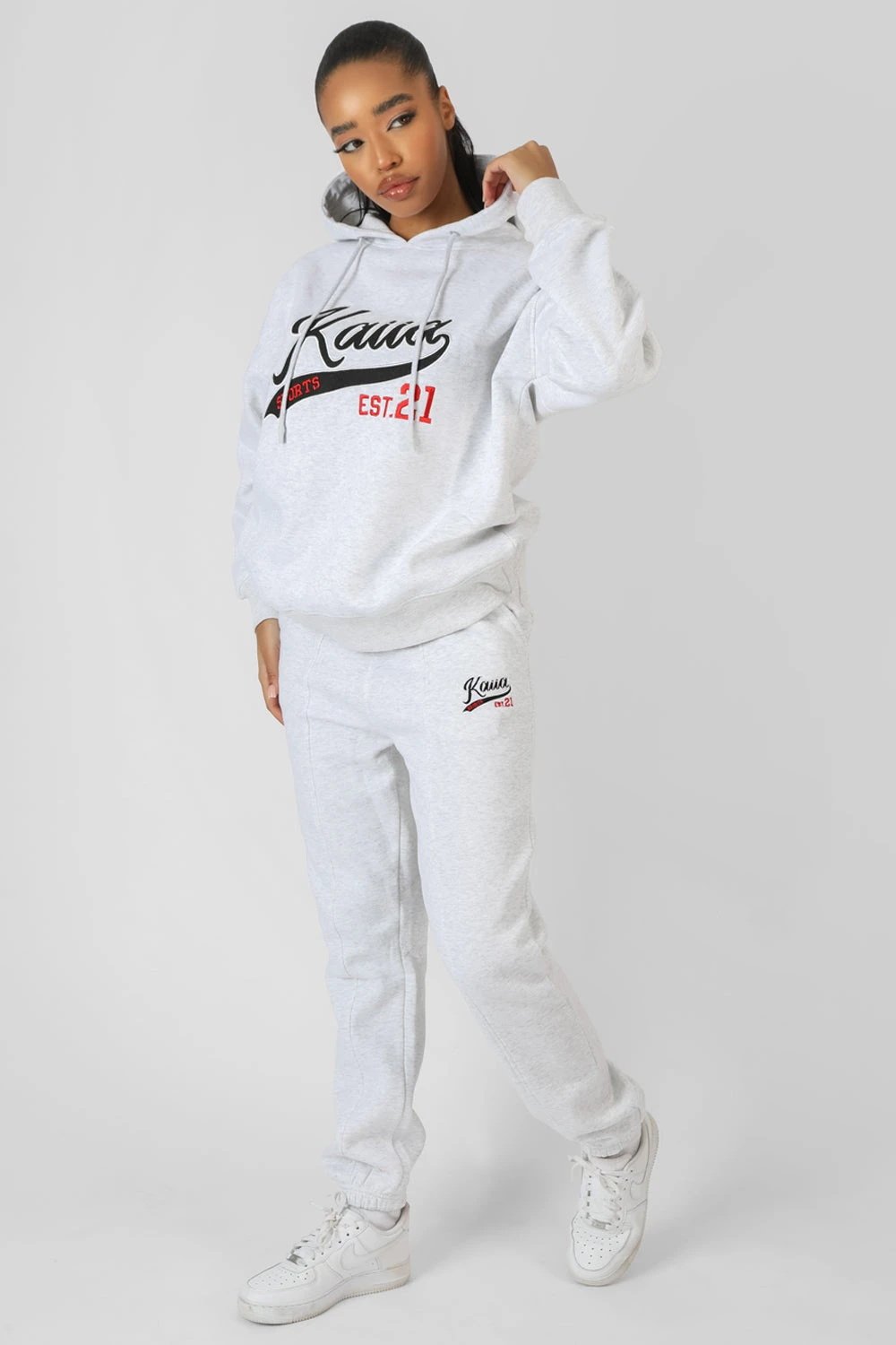 Varsity Seam Front 90'S Joggers Oatmeal Marl - Image 3