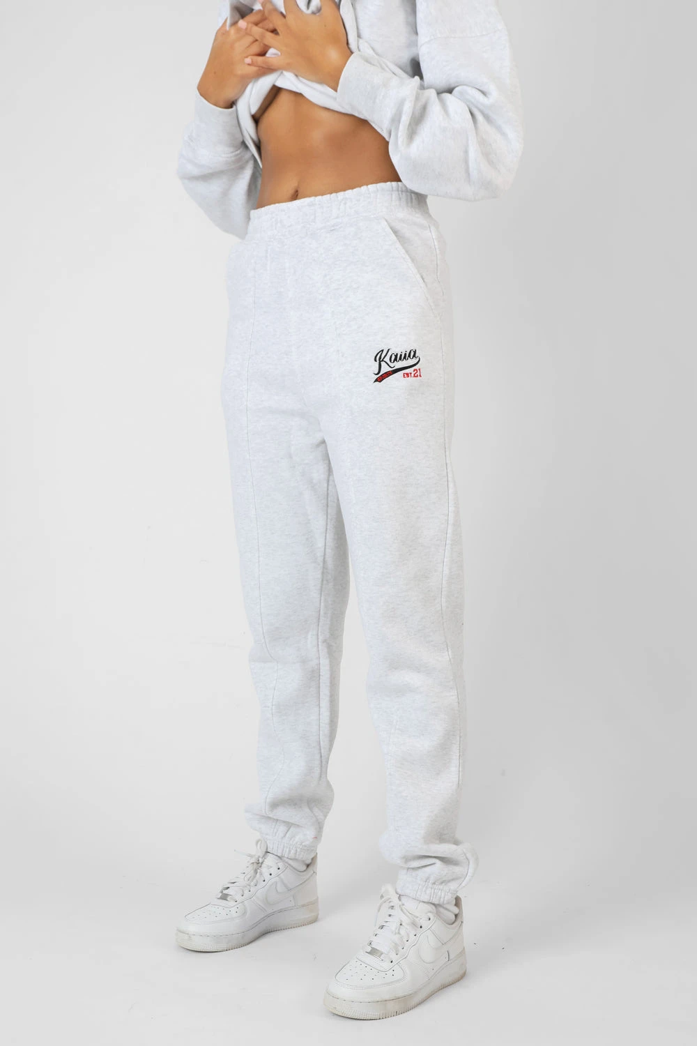 Varsity Seam Front 90'S Joggers Oatmeal Marl - Image 5