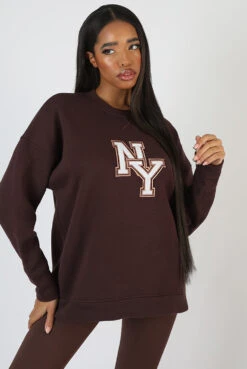 Ny Oversized Sweatshirt Chocolate