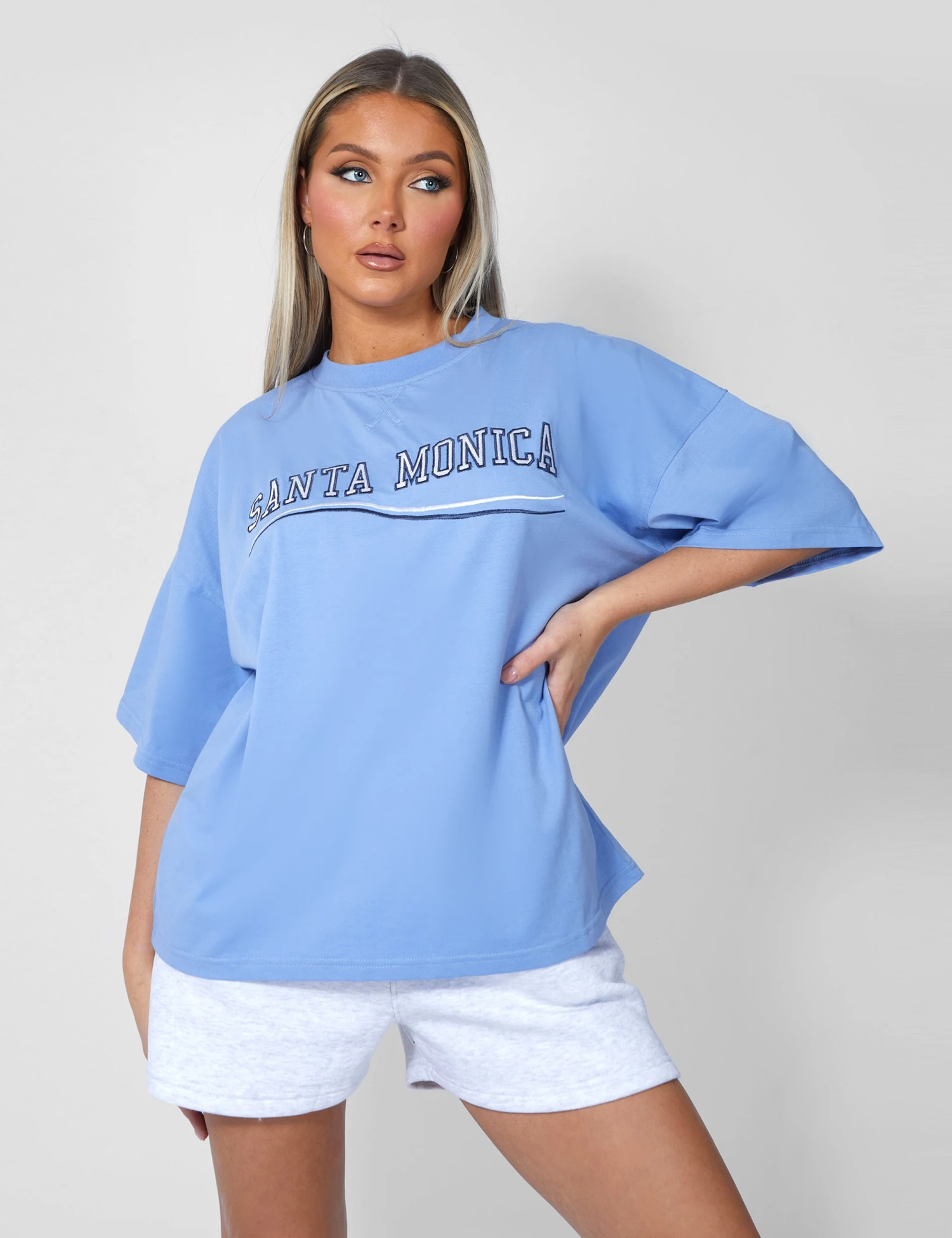 Santa Monica Oversized T-Shirt Bluebell - Image 2