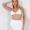 Strappy Knitted Bralet Top Ivory
