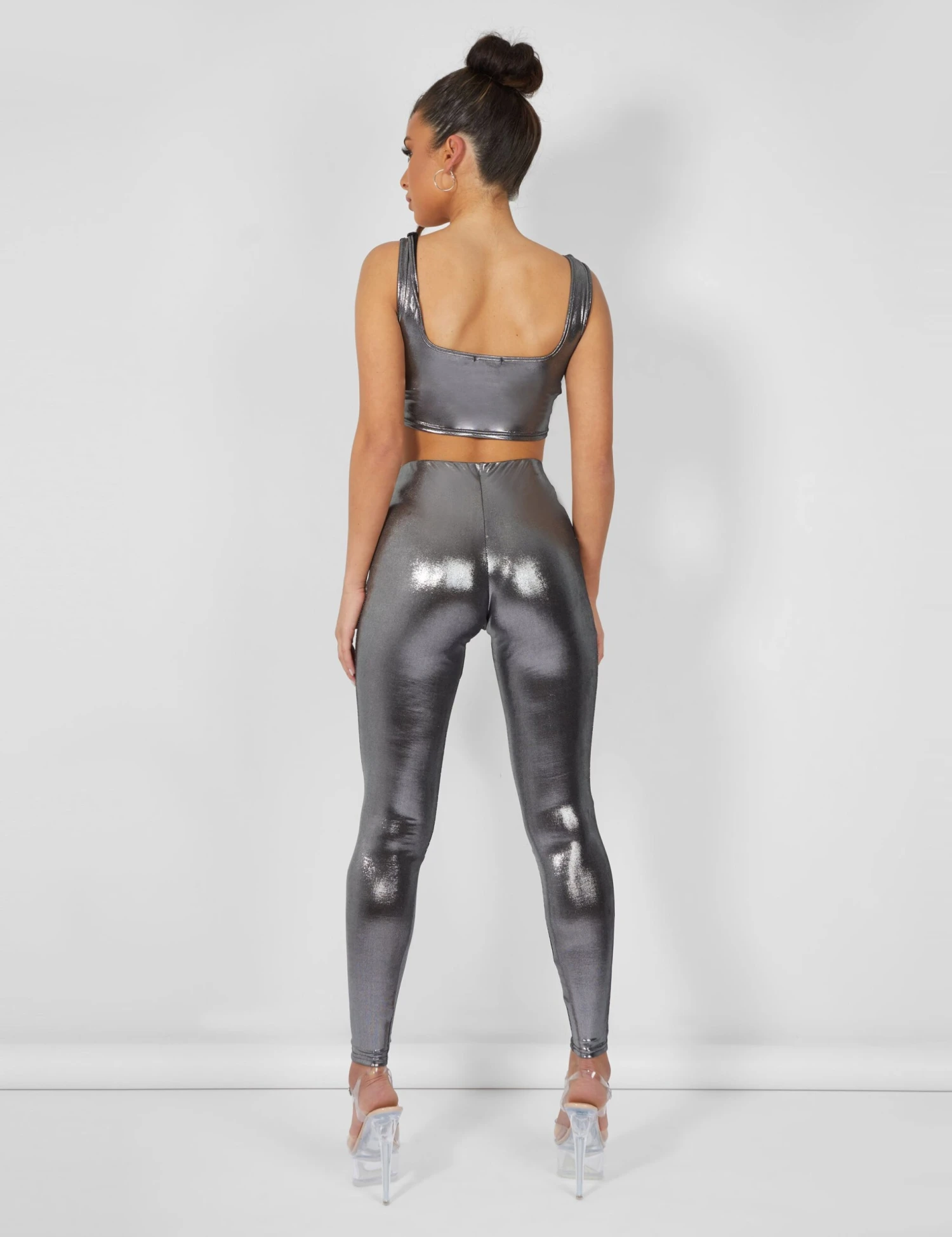 Metallic Crop Top Silver - Image 2