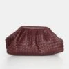 The Project Burgundy Woven Pu Clutch Bags