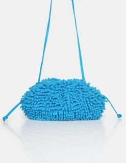 The Ausha Blue Chenille Clutch Bag