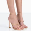 Kallipo Wide Fit Nude Pu Strappy Square Toe Heels