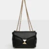 The Kenny Black PU Stud Shoulder Bag