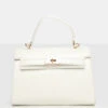The Maddyson White Patent Croc One Handle Mini Tote Bag