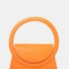 The Top Handle Orange Pu Circlur Handle Grab Bag