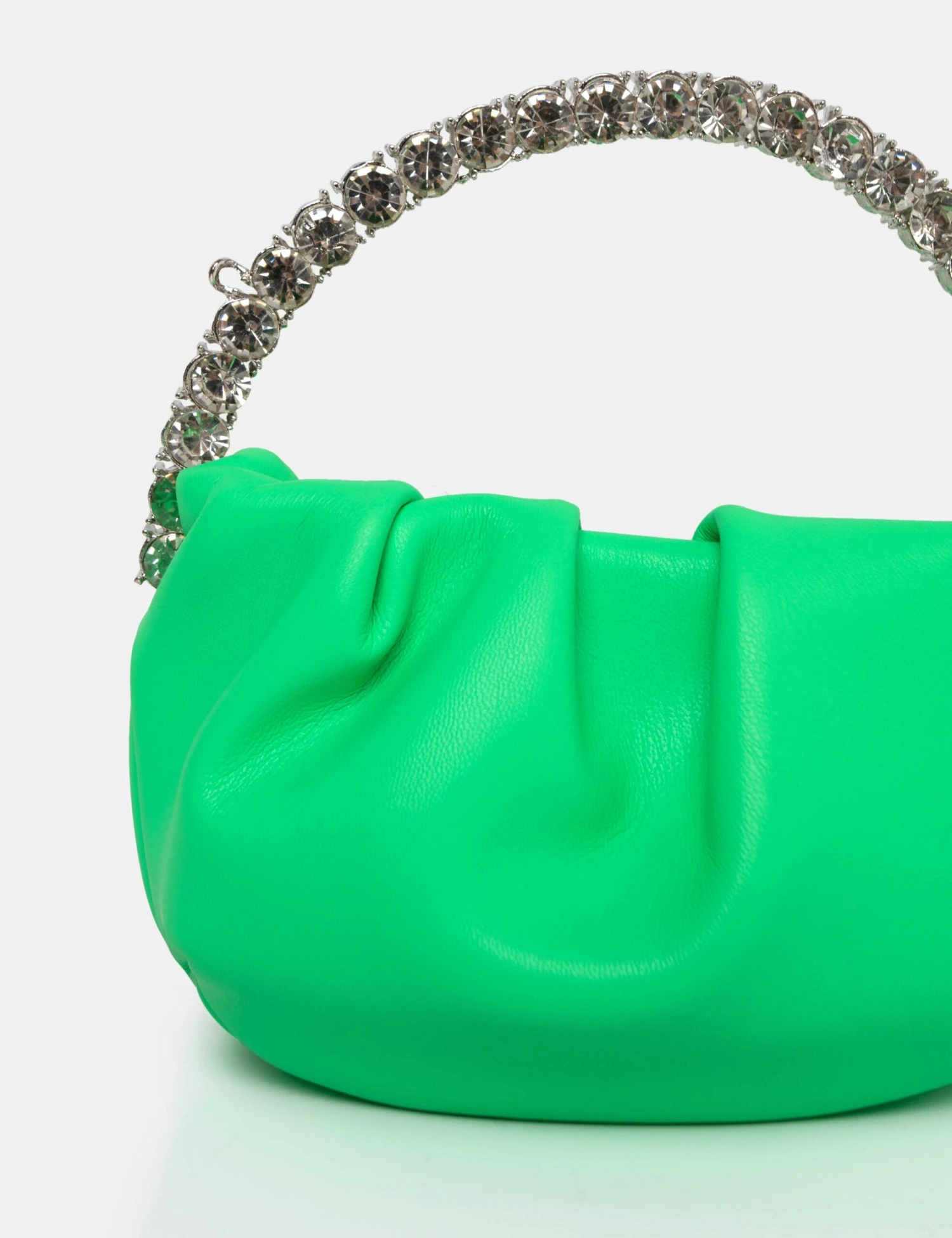The Aurora Lime Pu Diamante Handle Mini Bag - Image 3