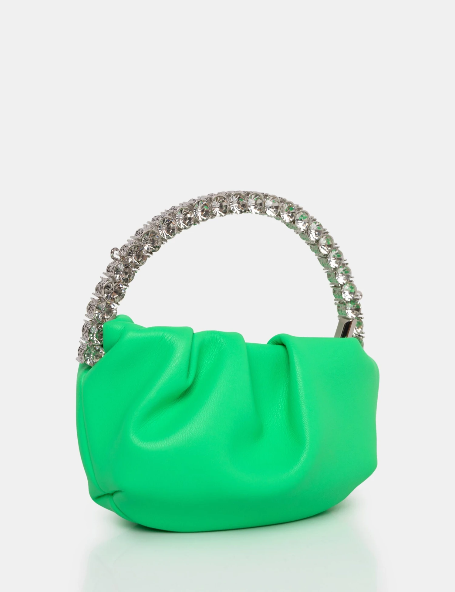 The Aurora Lime Pu Diamante Handle Mini Bag - Image 2