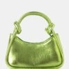 The Knot Metallic Green Pu Knotted Top Handle Grab Bag