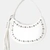 The Cato White Pu Studded Tassel Boho Shoulder Bag