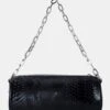 The Claudia Black Croc Shoulder Bag