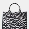 The Bali Zebra Print Canvas Tote Bag