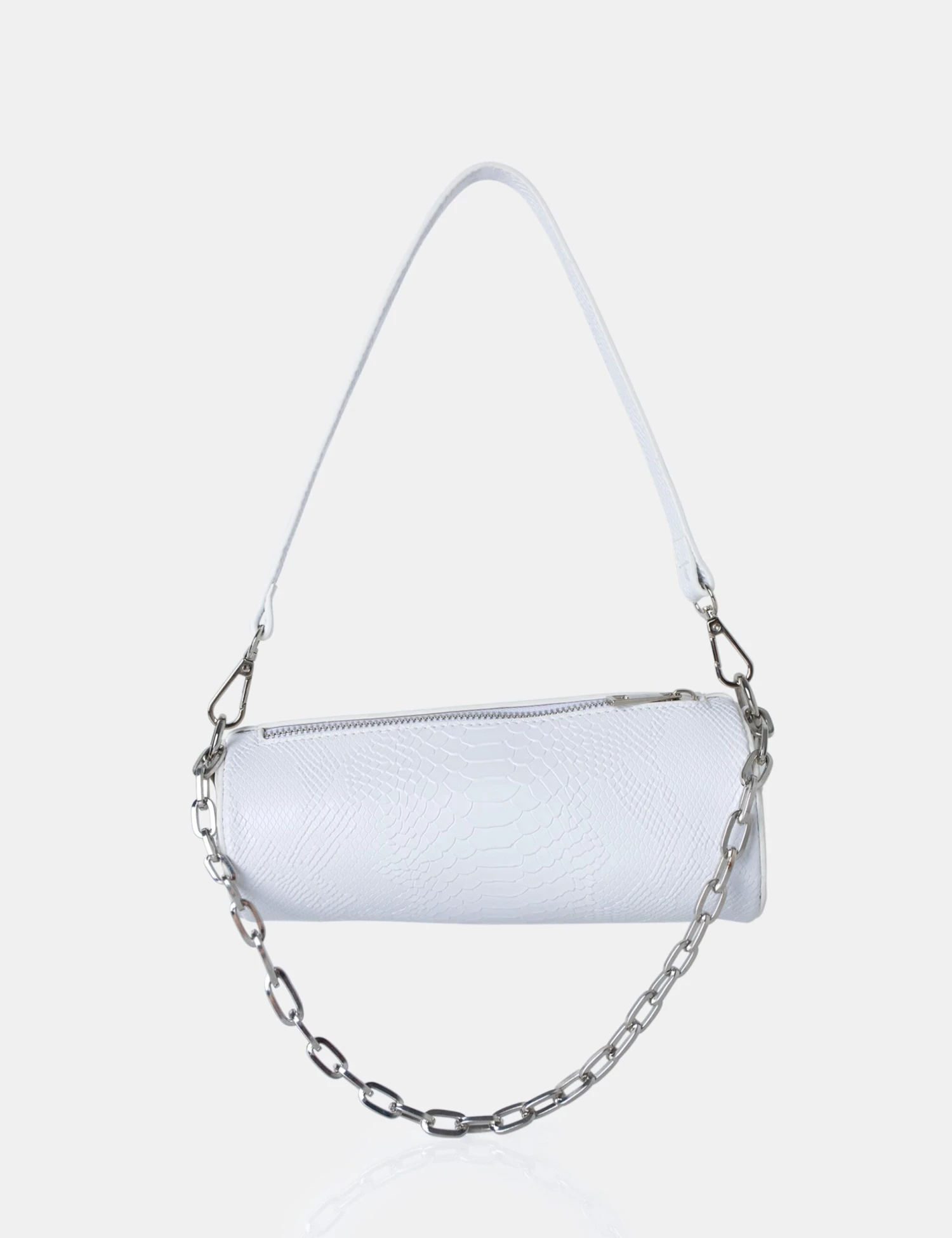 The Claudia White Croc Shoulder Bag - Image 3