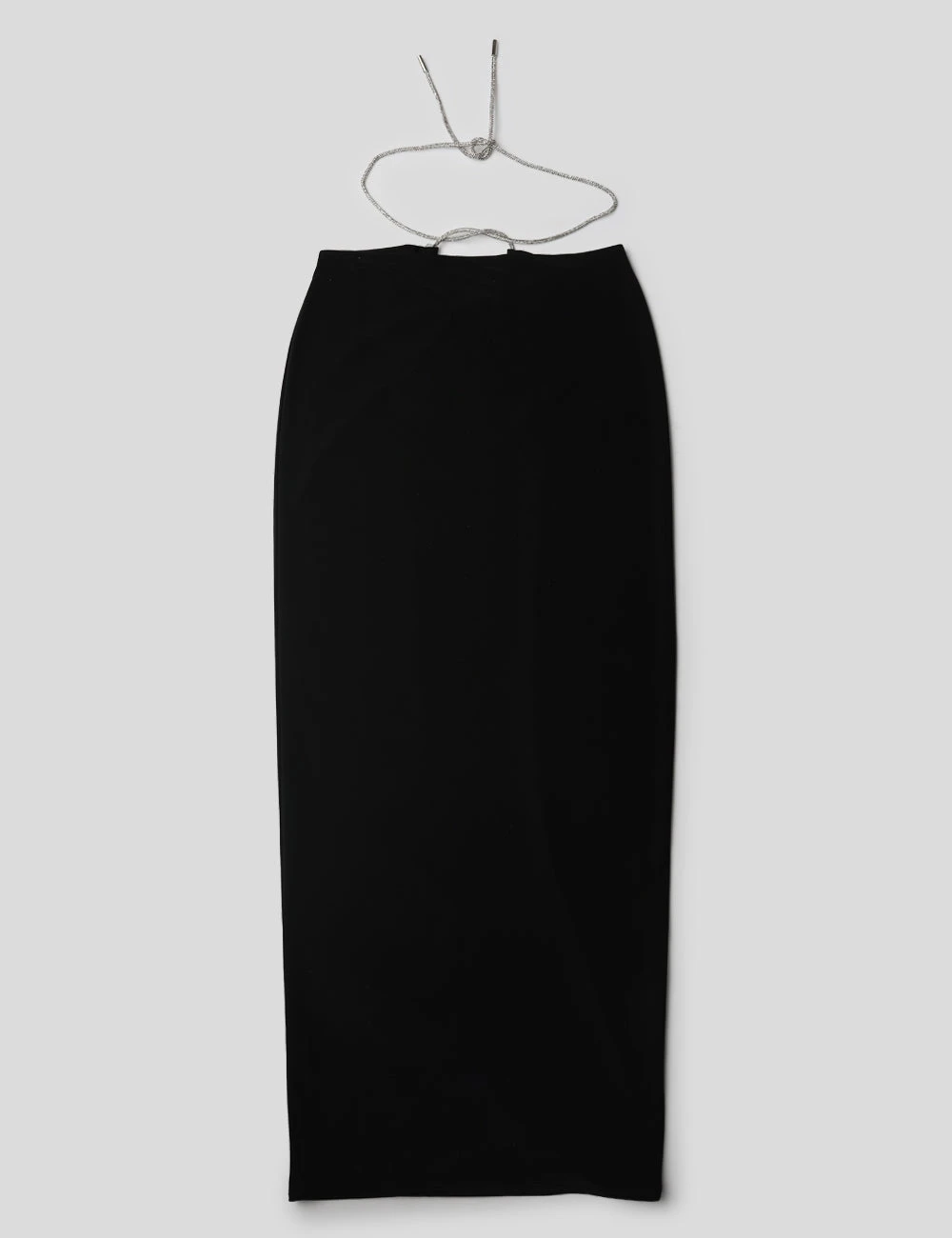 CROSS FRONT DIAMANTE ROPE MIDAXI SKIRT BLACK - Image 6