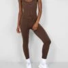 Seamless Unitard Jumpsuit Brown