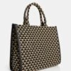 Bali Beige Pyramid Print Tote Canvas Bag