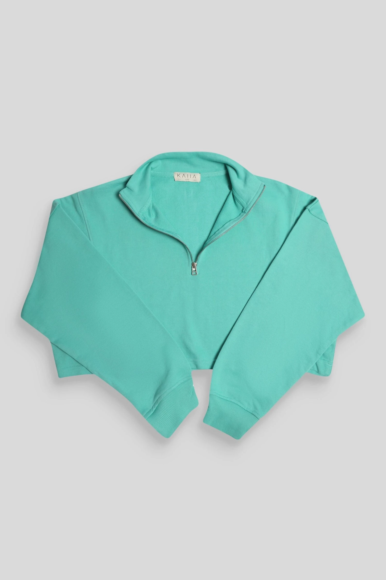 Half Zip Crop Sweatshirt Peppermint - Image 6