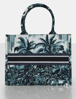 The Lourdes Canvas Blue Tote Bag