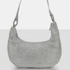 The Cordelia Silver Diamante Zip Up Shoulder Bag