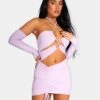 Strappy Cut Away Slinky Dress Lilac