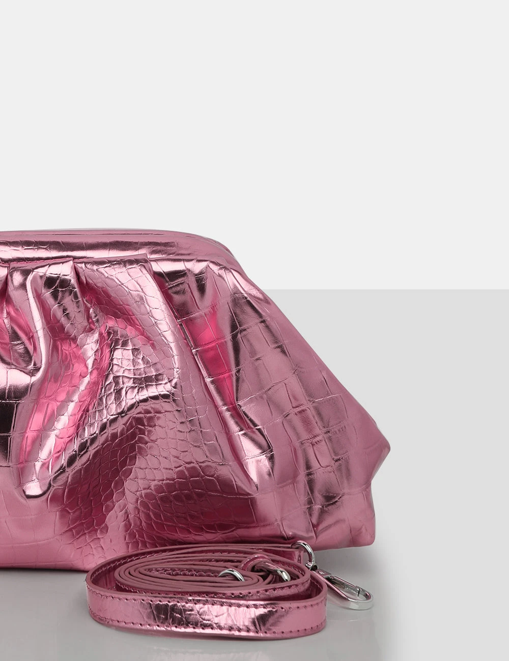 The Project Metallic Pink Clutch Bag - Image 4