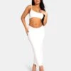 Strappy Low Waist Midaxi Dress White