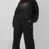 Curve Kaiia Tonal Embroidered Joggers Black