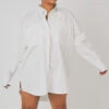 Curve Oversized Poplin Shirt Dress White