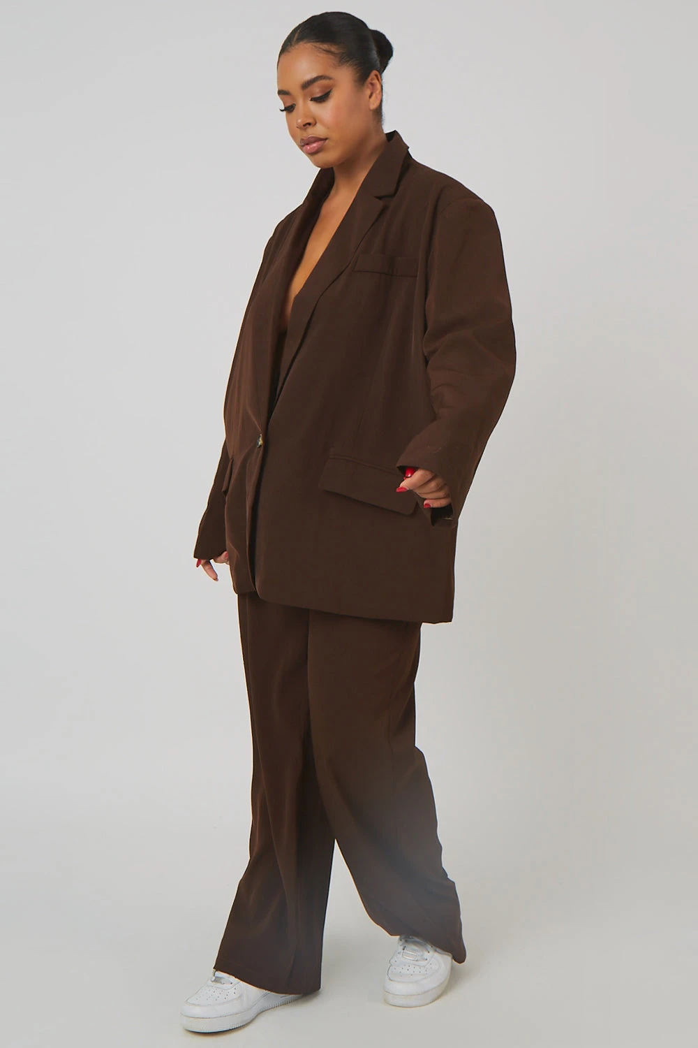 Curve Dad Blazer Chocolate - Image 3