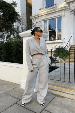 Tailored Premium Wide Leg Trouser Grey