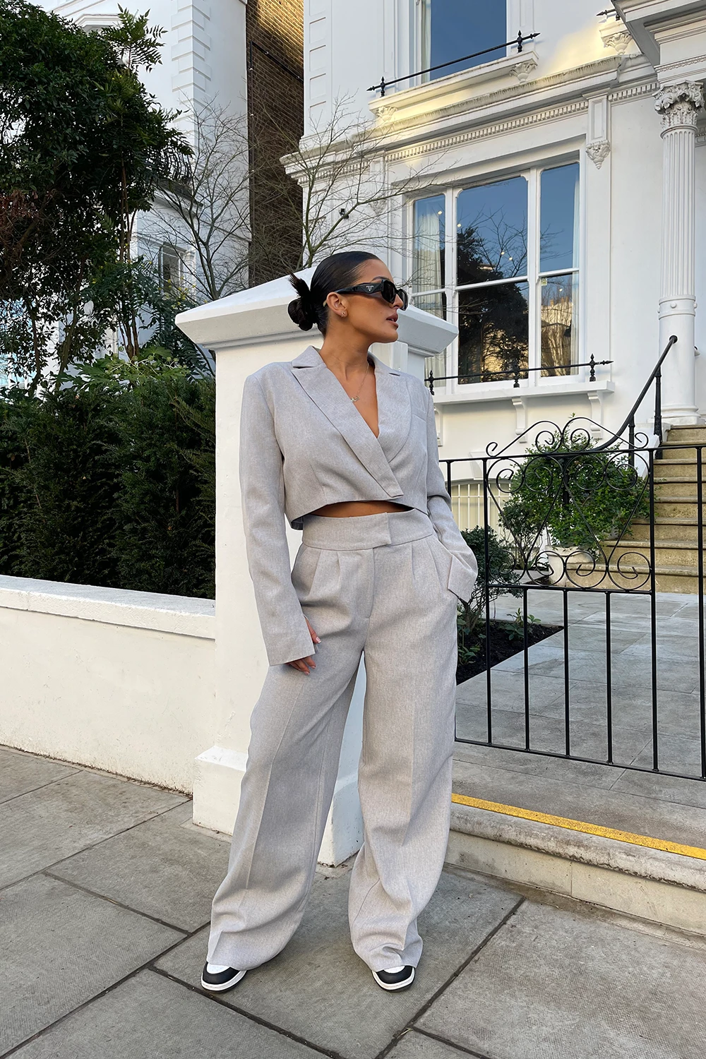 Tailored Premium Wide Leg Trouser Grey