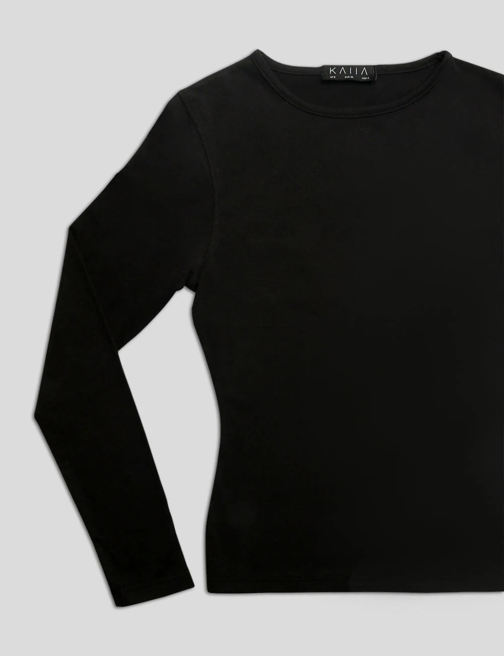FITTED LONG SLEEVE T-SHIRT BLACK - Image 5