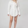 Corset Waist Shirt Dress White
