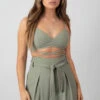 Premium Tie Wrap Detail Bralet Sage