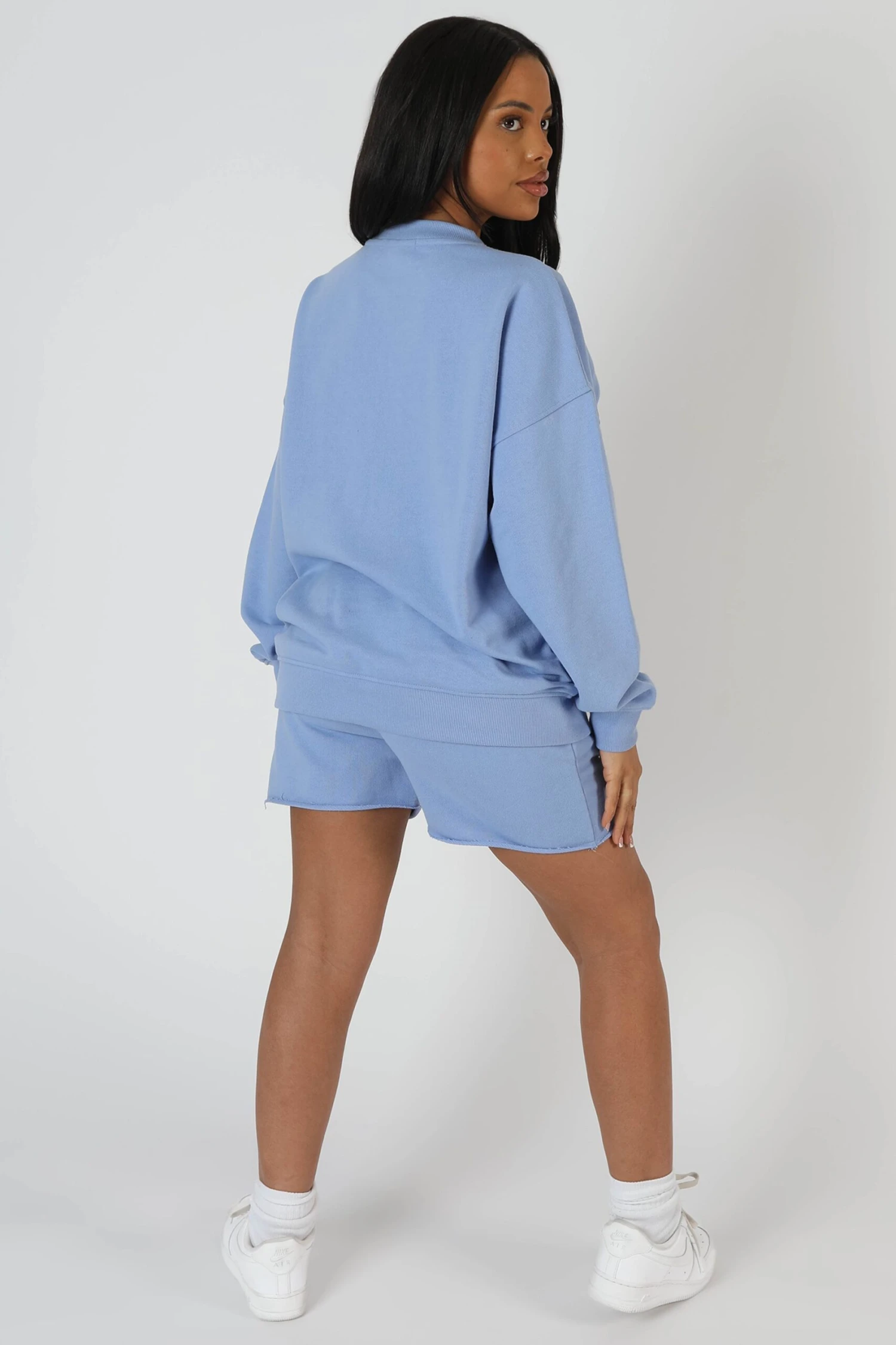 Graphic Qr Code Oversized Sweatshirt Bluebell - Image 5