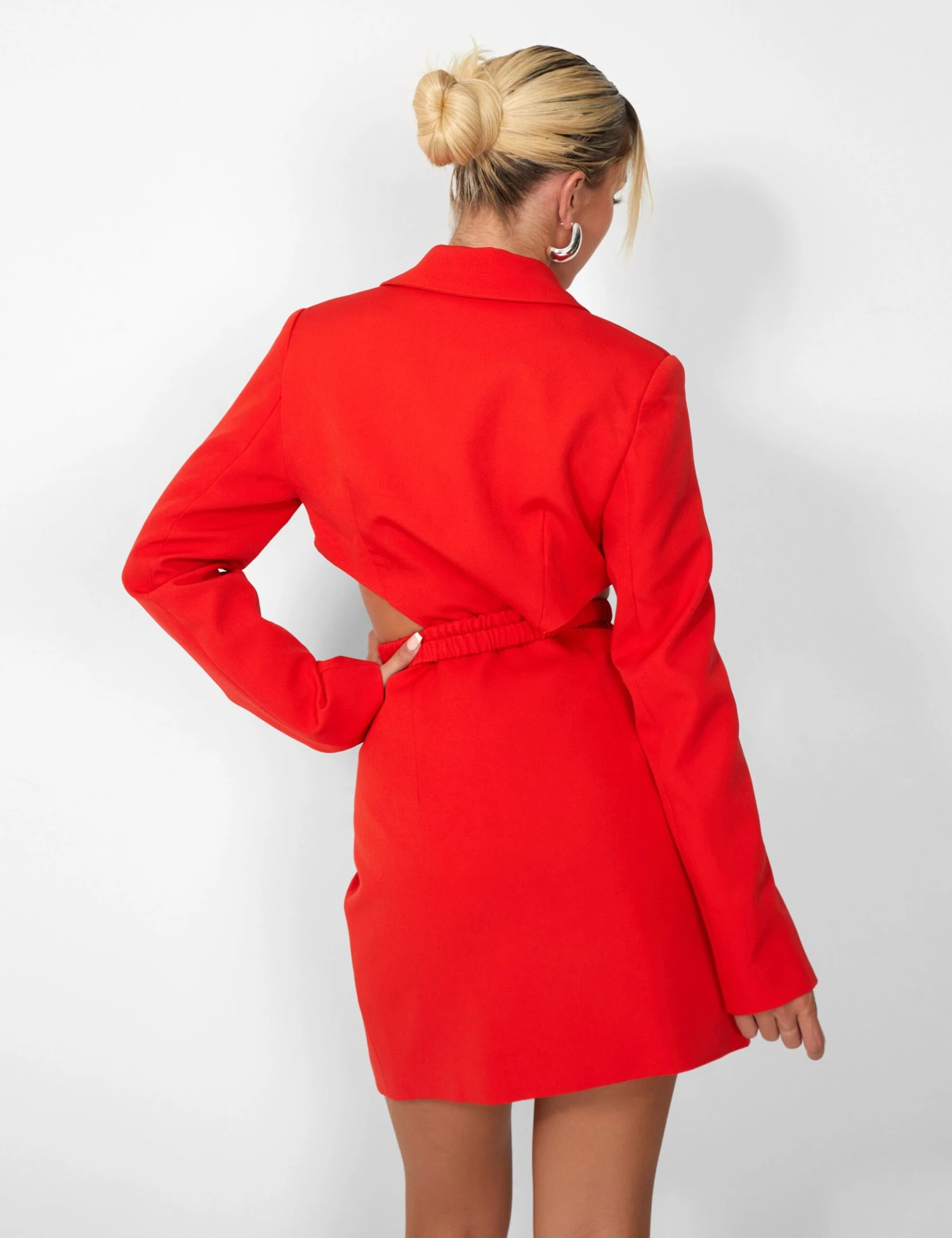 Public Desire Kaiia Wrap Waist Mini Blazer Dress In Red - Image 8