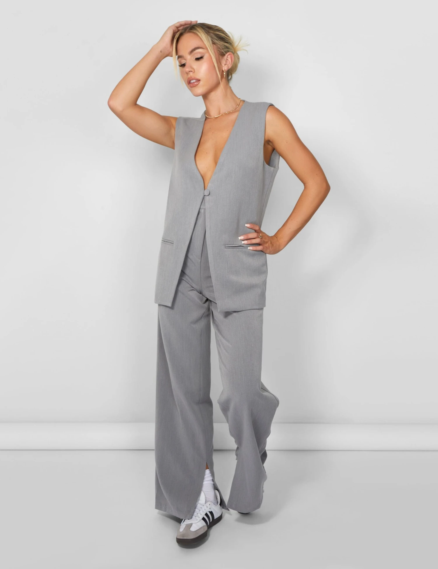 Kaiia Tailored Trousers Grey - Image 2