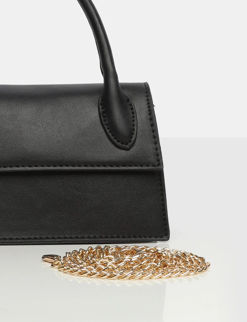 The Hailey Black PU One Handle Mini Bag - Image 3