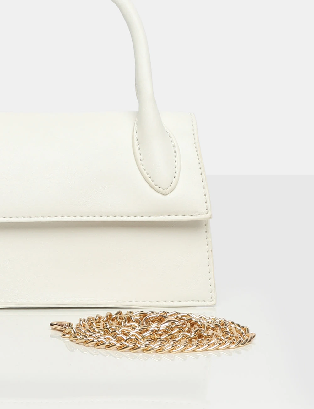 The Hailey White PU One Handle Mini Bag - Image 3
