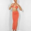 Slinky Midaxi Skirt Orange