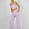 Tailored Wide Leg Trousers Lilac