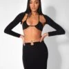 Bikini Top And Shrug Slinky Top Black